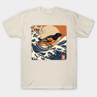 Vintage Baltimore Orioles - Oriole Bird in Great Wave Orchard Oriole Bird T-Shirt